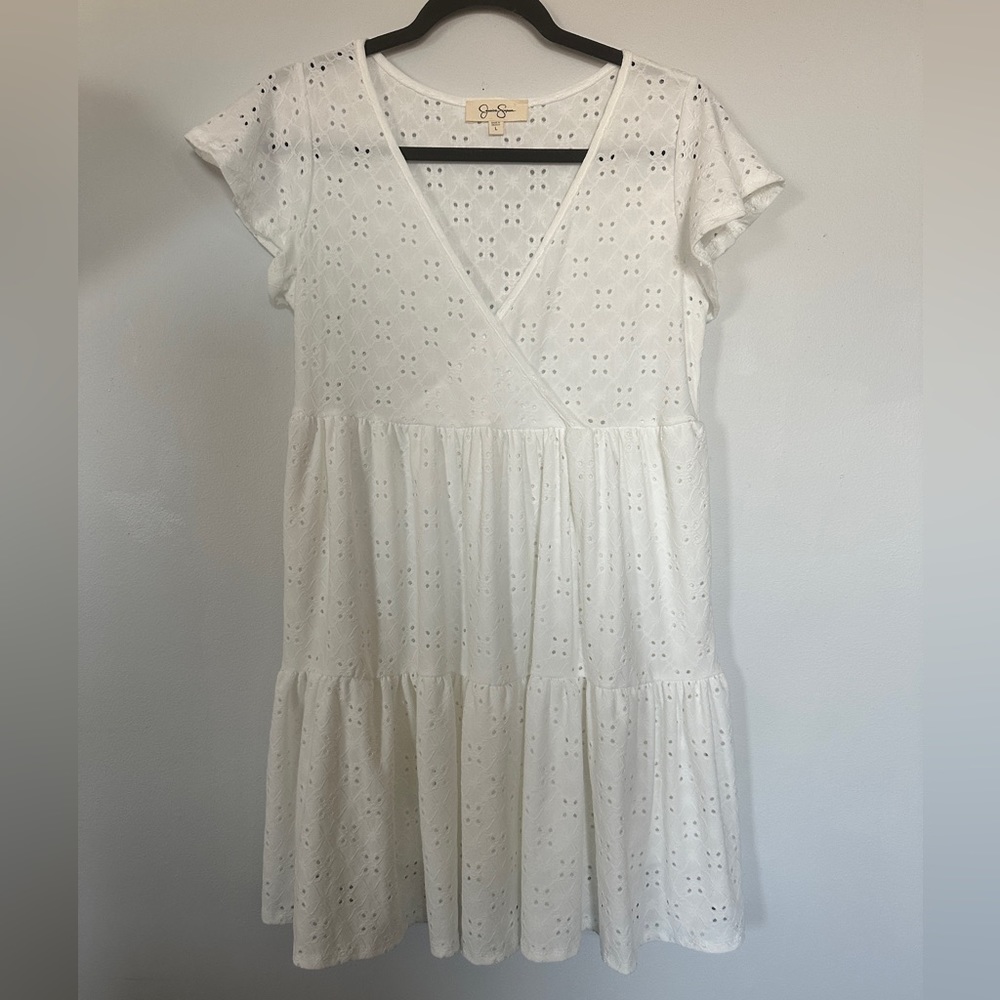 Jessica Simpson White Eyelet Dress Size Large